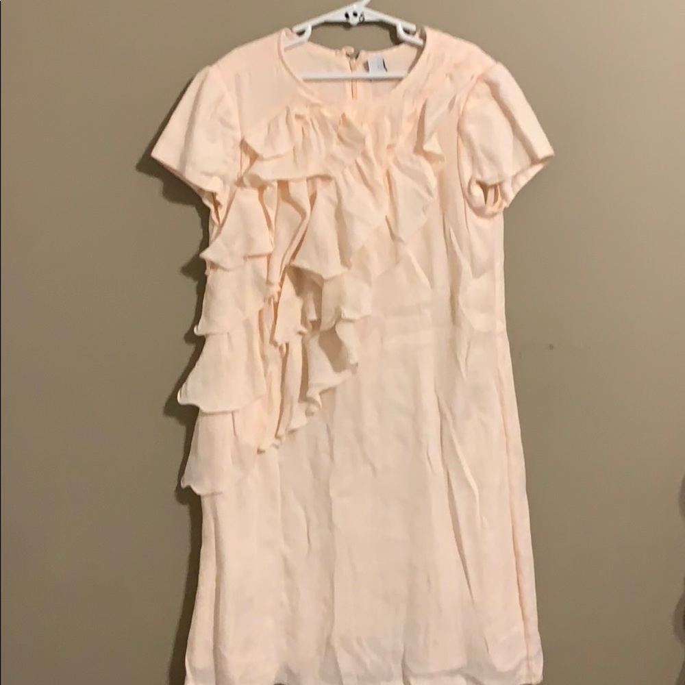 Zara pale pink ruffle dress